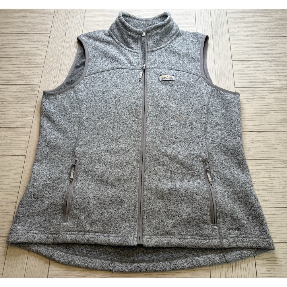 Orvis Vest Women L Gray Full Zip Fleece Casual Hiking OutdoorBase Layer Gorpcore